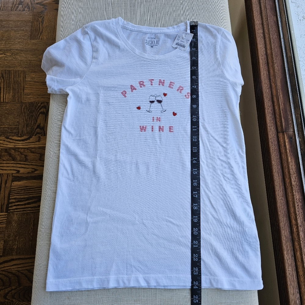 New! J. Crew size XS X-Small Partners in Wine Graphic T Shirt NWT - Picture 3 of 6